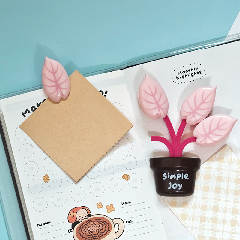 Paperclip Magnetic Set - Cute Potted Plant Desk Clip 2