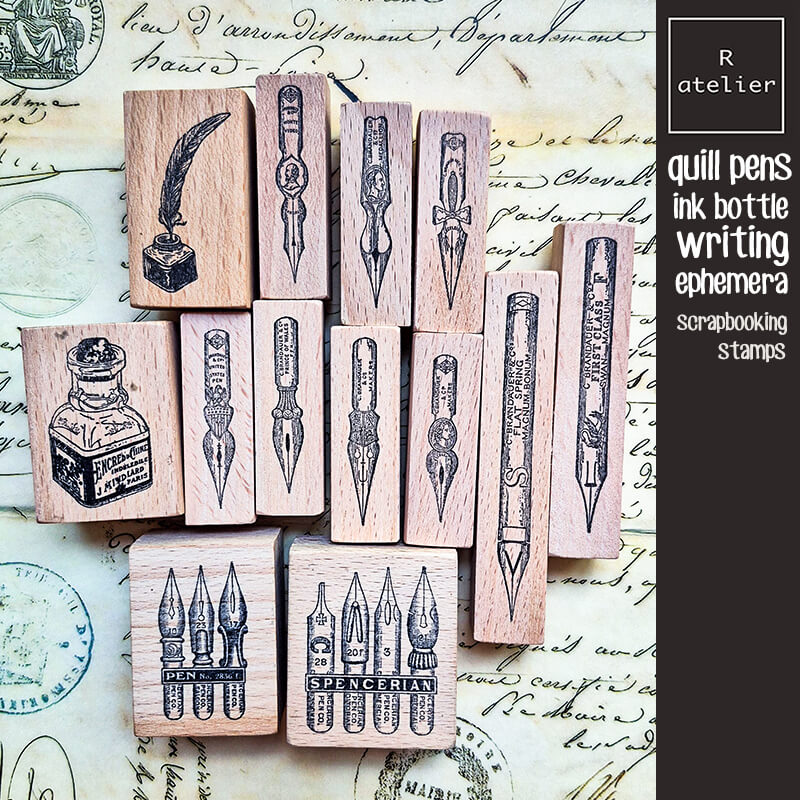 Fountain Pen Ink - Scrapbooking Stamp Fountain Pen Nib Ink
