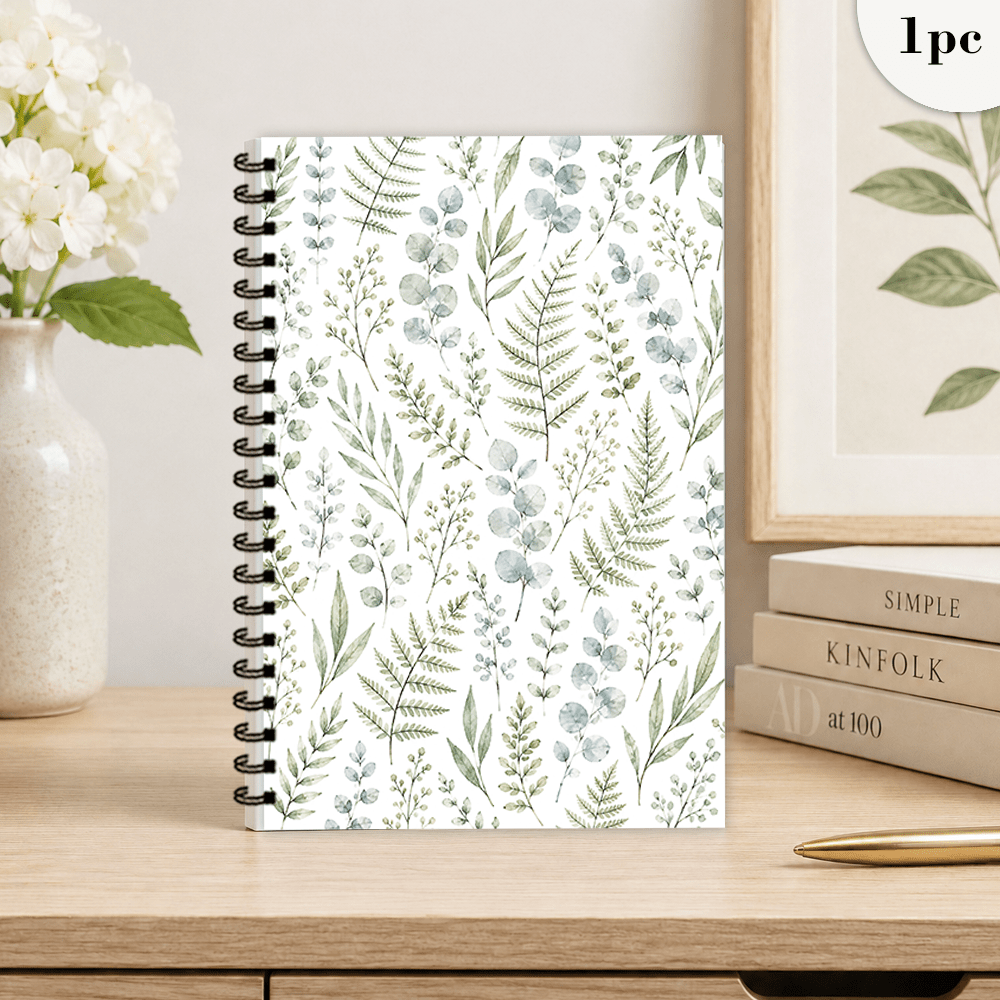 Watercolor Eucalyptus Leaf Not - Notebook Dotted A5 评论和价格