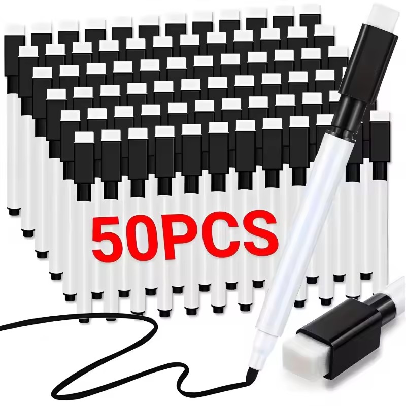 5-50pcs Black Marker Pens Magn - Whiteboard Marker Set 评论和价格