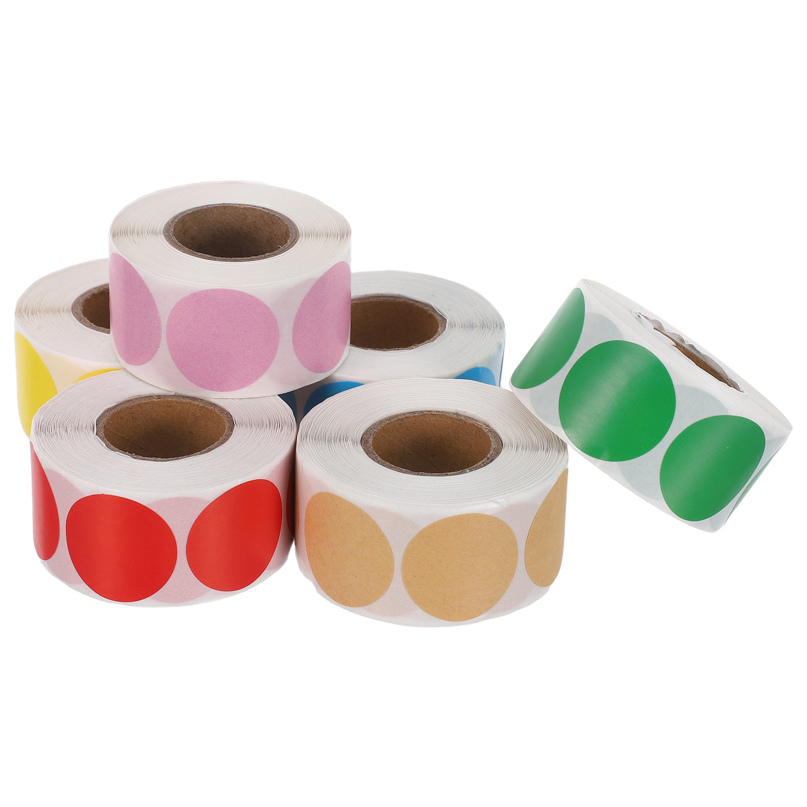 6 Rolls Round Blank Kraft Pape - Sticker Label Roll 评论和价格
