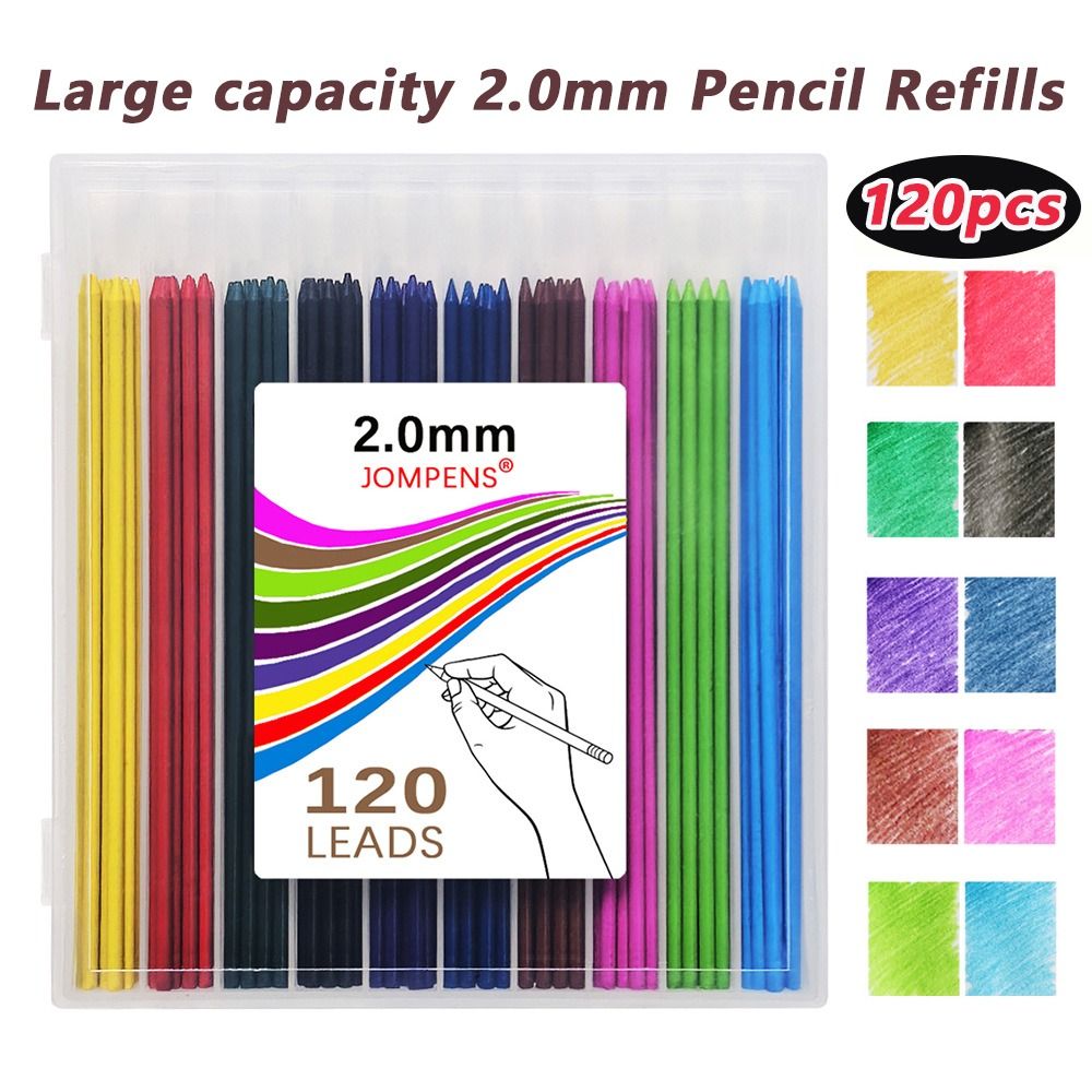 120pcs 2.0mm Lead Pencil Refil - Mechanical Pencil Lead 评论和价格