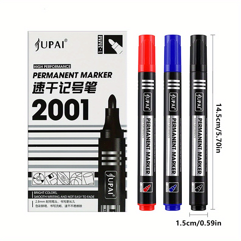 3 Colors Permanent Marker Pens - Ideal Stationery & Office Supply 评论和价格
