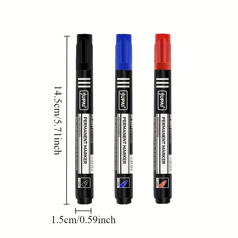 3 Colors Permanent Marker Pens - Ideal Stationery & Office Supply 评论和价格