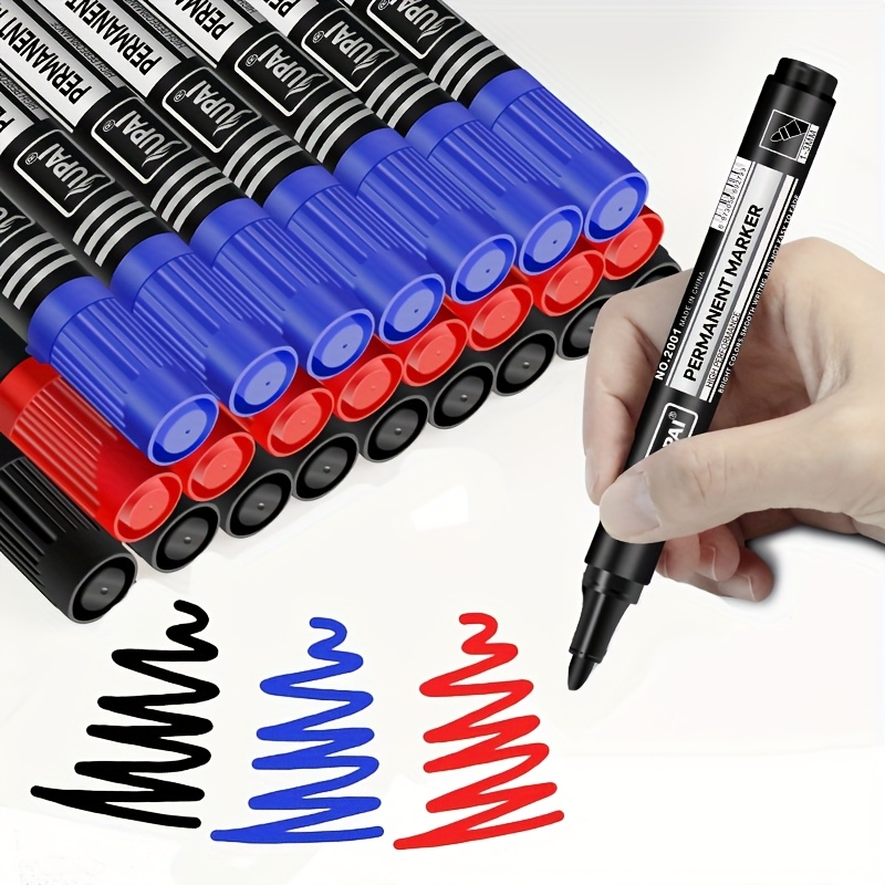 3 Colors Permanent Marker Pens - Ideal Stationery & Office Supply 评论和价格