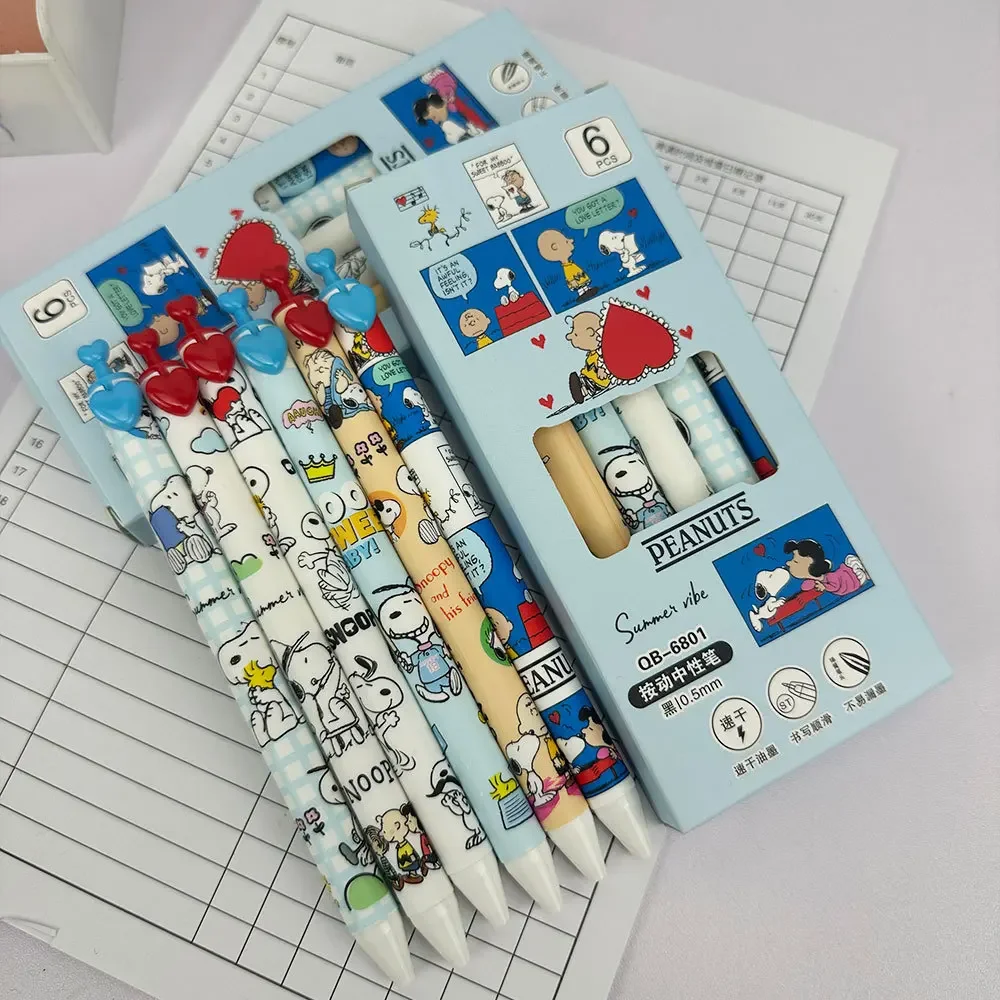 6 Pcs Snoopy Gel Pen Set 0.5mm - Fountain Pen Ink 评论和价格