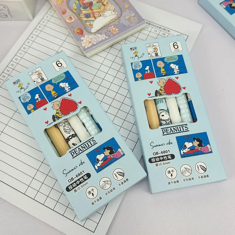 6 Pcs Snoopy Gel Pen Set 0.5mm - Fountain Pen Ink 评论和价格