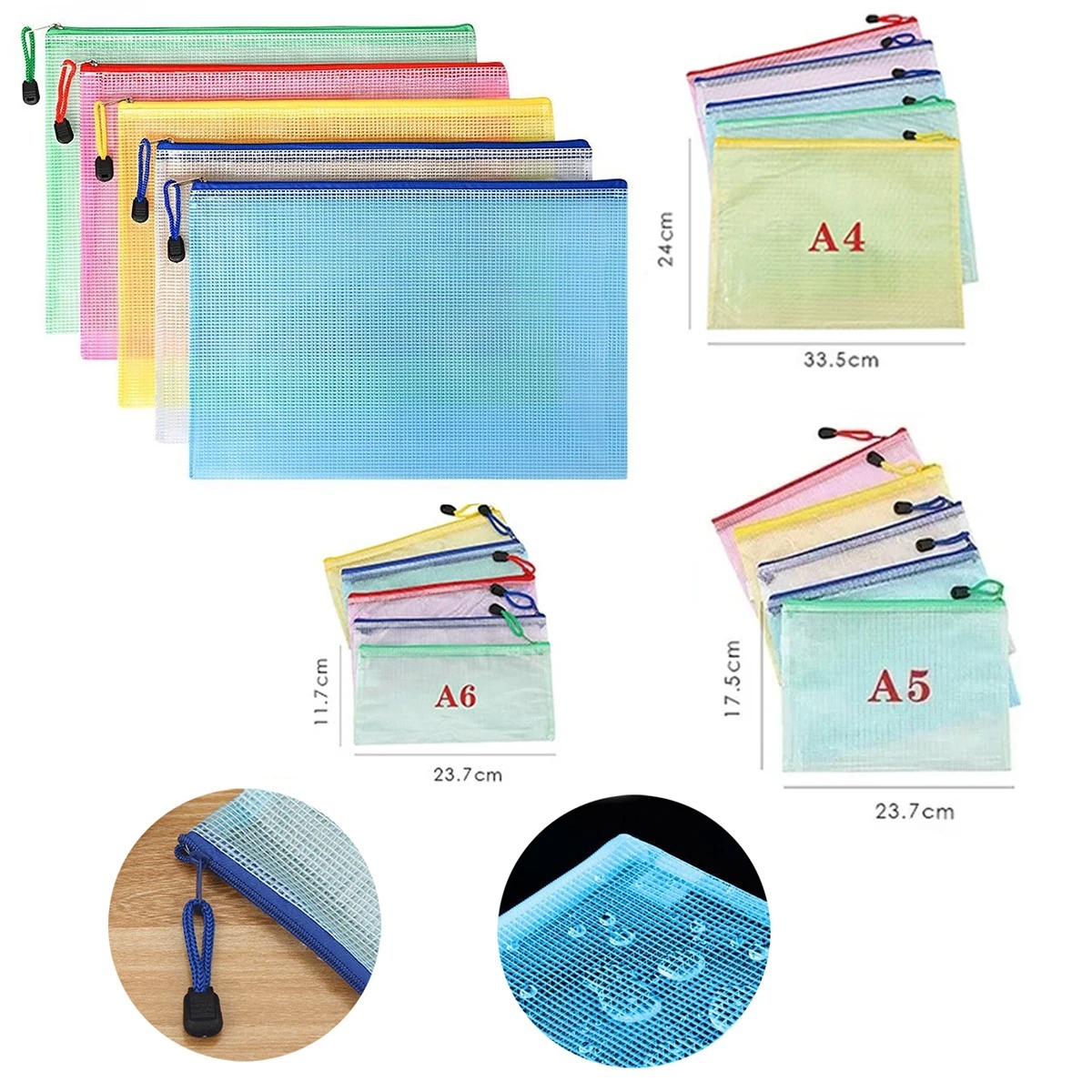 5/20/50/100PC Stationery Stora - Portfolio Folder Zip 评论和价格