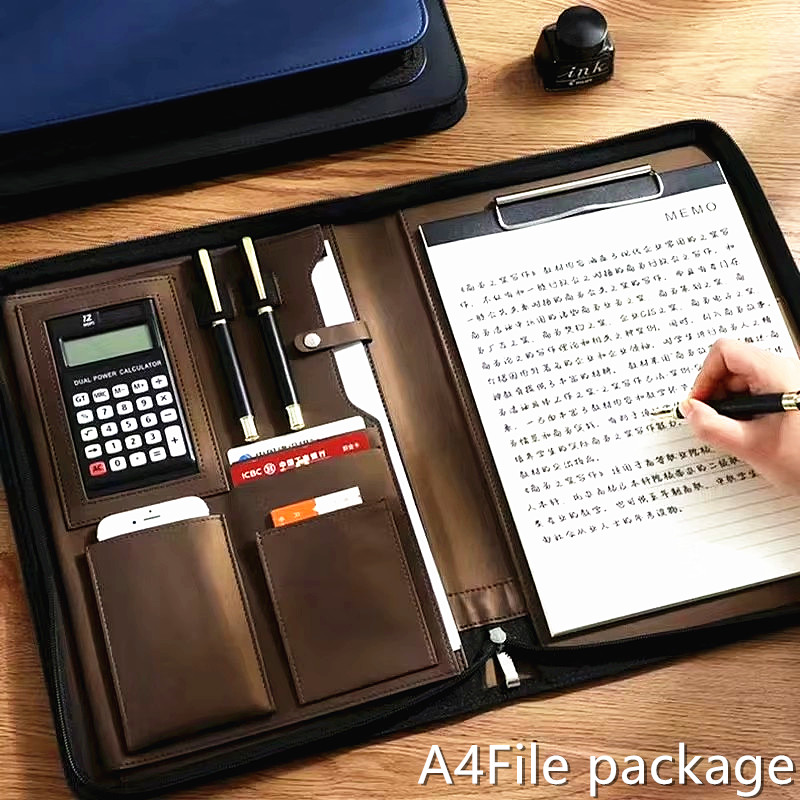 PU Leather Portafolio A4 Docum - Portfolio Folder Zip 评论和价格